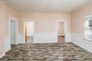 Family room featuring dark hardwood / wood-style flooring