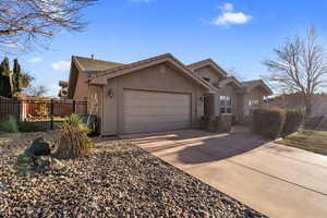 View of front of home with a garage