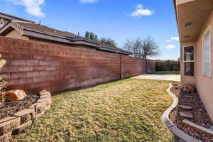 View of yard with a patio