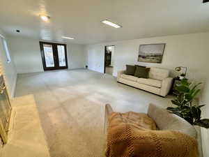 Living room featuring french doors