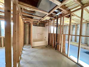 Basement bathroom is plumbed.