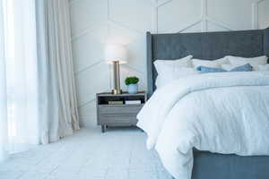 Bedroom featuring carpet