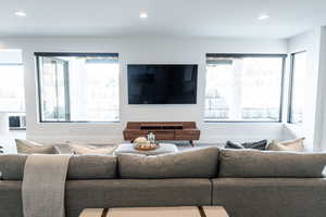 Living room featuring recessed lighting