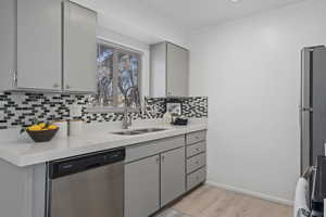 Kitchen view with window