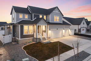 View of front of home with a garage