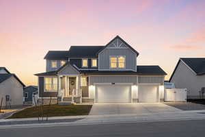 View of front facade with a garage