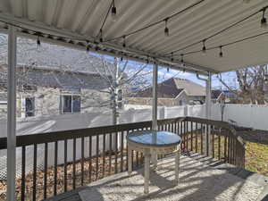 View of wooden deck