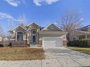 Single story home with a garage