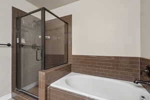 Bathroom with separate shower and tub