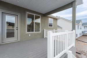 View of wooden deck