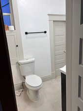 Bathroom featuring toilet and vanity