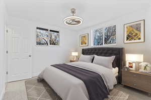 View of carpeted bedroom