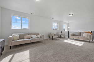 View of carpeted living room
