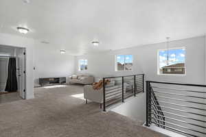 Living room with carpet flooring