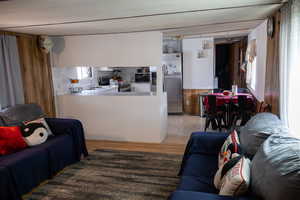 Living room featuring sink