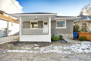 View of front of property featuring a porch