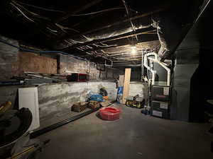 Basement with heating unit