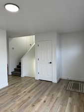 Additional living space with light wood-type flooring