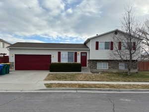 Split level home with a garage