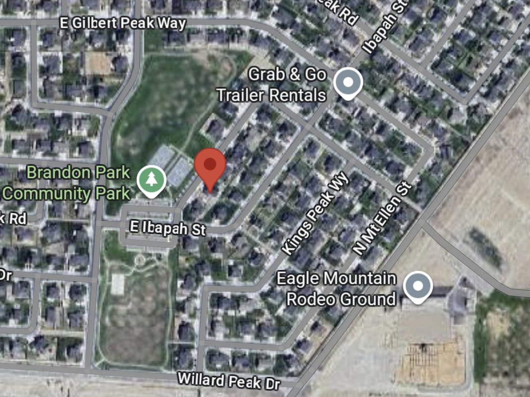 Aerial map of property and surrounding area