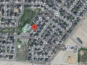 Aerial map of property and surrounding area