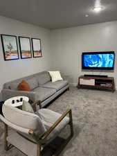 View of carpeted living room