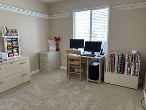 Bedroom #2 with light colored carpet