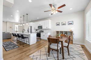 Spacious dining area.