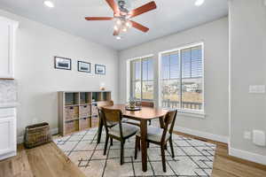 Dining room with large open windows for a great view