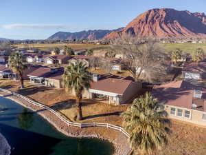 Bird's eye view featuring a mountain view