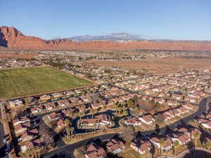 Bird's eye view featuring a mountain view