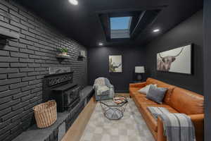 Man Cave/ Office with wood burning stove