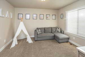 View of carpeted living room