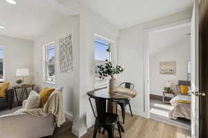 Dining room with plenty of natural light