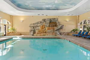 Indoor pool that connects to the outdoor pool