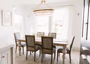 Dining room featuring an inviting chandelier