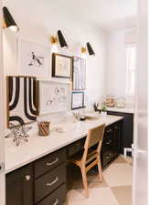 Office space with built in desk