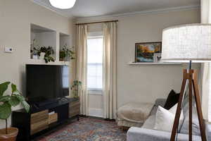 Interior space with crown molding