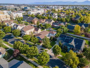 Aerial view featuring a mountain view