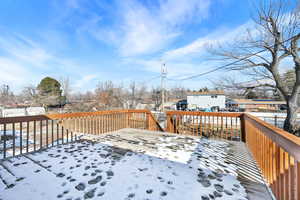 View of snow covered deck