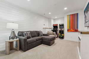 View of carpeted living room