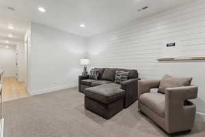 View of carpeted living room