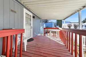 View of wooden deck