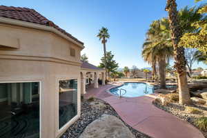 View of pool with a patio area