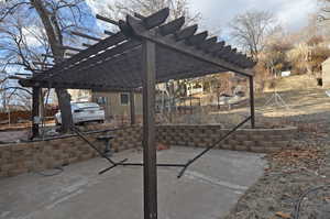 View of patio / terrace with a pergola