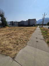 View of yard with a mountain view