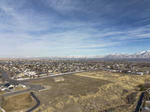 Aerial view featuring a mountain view