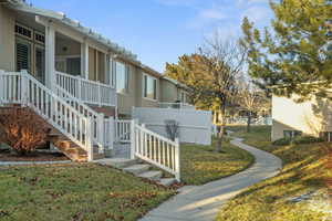 View of home's exterior with a lawn