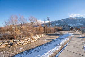 Exterior space with a mountain view