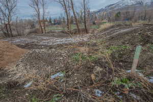 View of yard featuring a mountain view